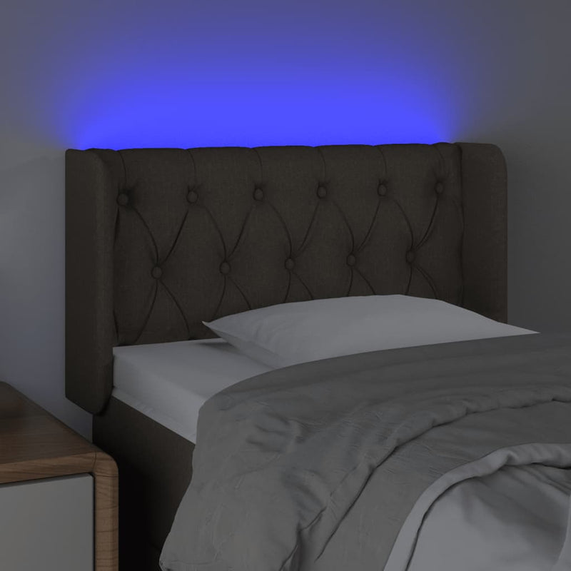vidaXL tópszínű szövet LED-es fejtámla 83 x 16 x 78/88 cm