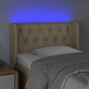 vidaXL krémszínű szövet LED-es fejtámla 83 x 16 x 78/88 cm