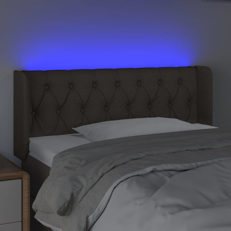 vidaXL tópszínű szövet LED-es fejtámla 93 x 16 x 78/88 cm