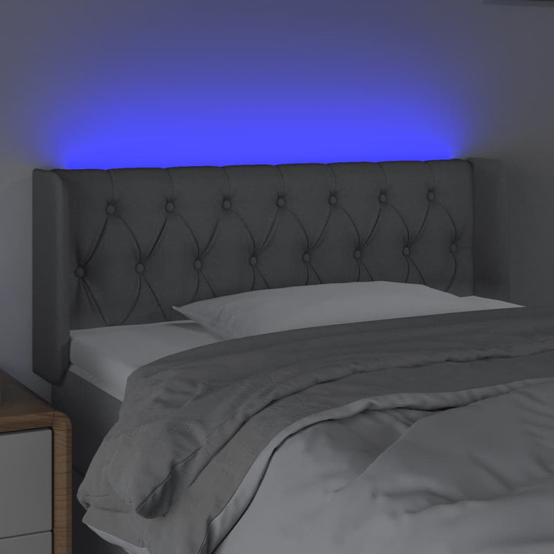 vidaXL világosszürke szövet LED-es fejtámla 103 x 16 x 78/88 cm