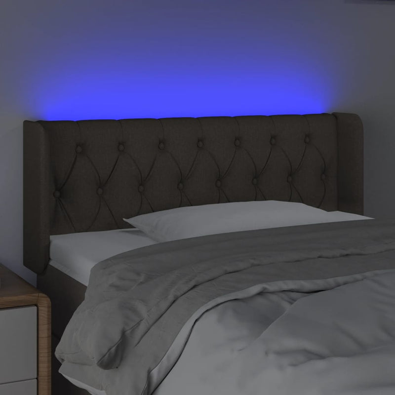 vidaXL tópszínű szövet LED-es fejtámla 103 x 16 x 78/88 cm