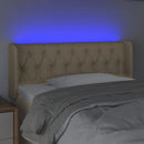 vidaXL krémszínű szövet LED-es fejtámla 103 x 16 x 78/88 cm