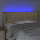 vidaXL krémszínű szövet LED-es fejtámla 103 x 16 x 78/88 cm