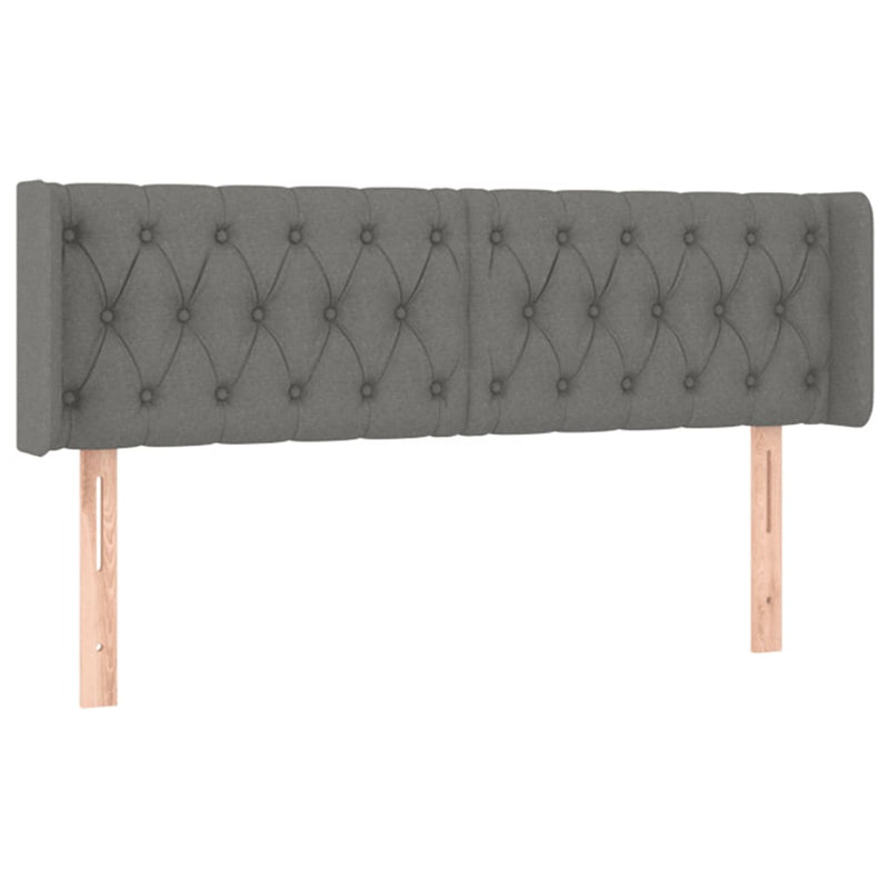 vidaXL sötétszürke szövet LED-es fejtámla 147 x 16 x 78/88 cm