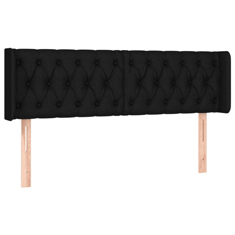 vidaXL fekete szövet LED-es fejtámla 147 x 16 x 78/88 cm