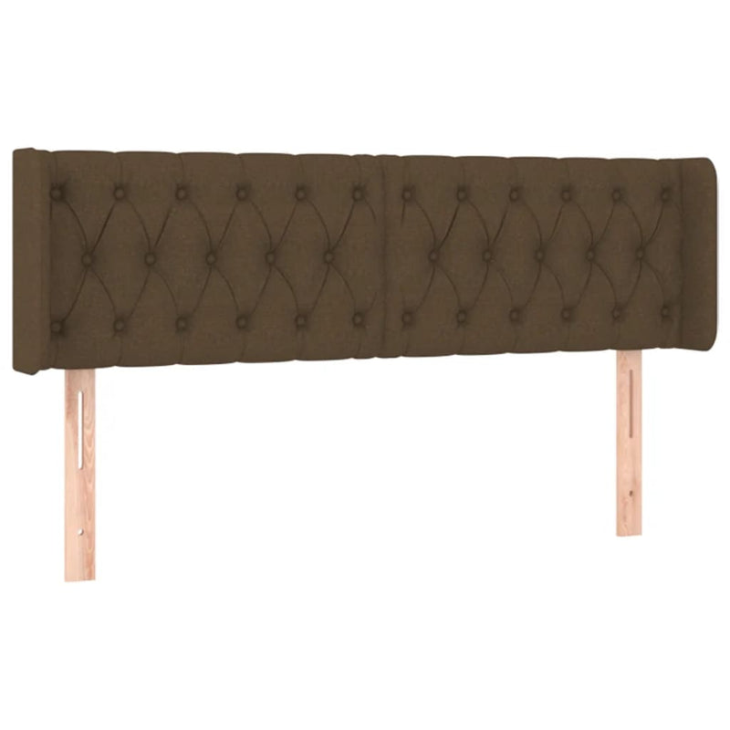 vidaXL sötétbarna szövet LED-es fejtámla 147 x 16 x 78/88 cm