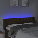 vidaXL sötétbarna szövet LED-es fejtámla 147 x 16 x 78/88 cm