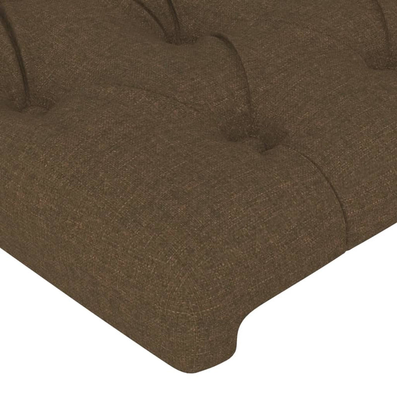 vidaXL sötétbarna szövet LED-es fejtámla 147 x 16 x 78/88 cm