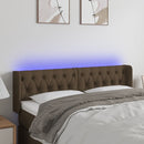 vidaXL sötétbarna szövet LED-es fejtámla 147 x 16 x 78/88 cm