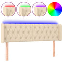 vidaXL krémszínű szövet LED-es fejtámla 147 x 16 x 78/88 cm