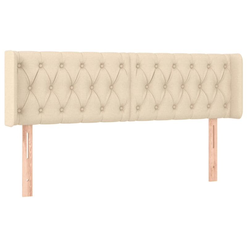 vidaXL krémszínű szövet LED-es fejtámla 147 x 16 x 78/88 cm