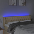 vidaXL krémszínű szövet LED-es fejtámla 147 x 16 x 78/88 cm