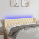 vidaXL krémszínű szövet LED-es fejtámla 147 x 16 x 78/88 cm