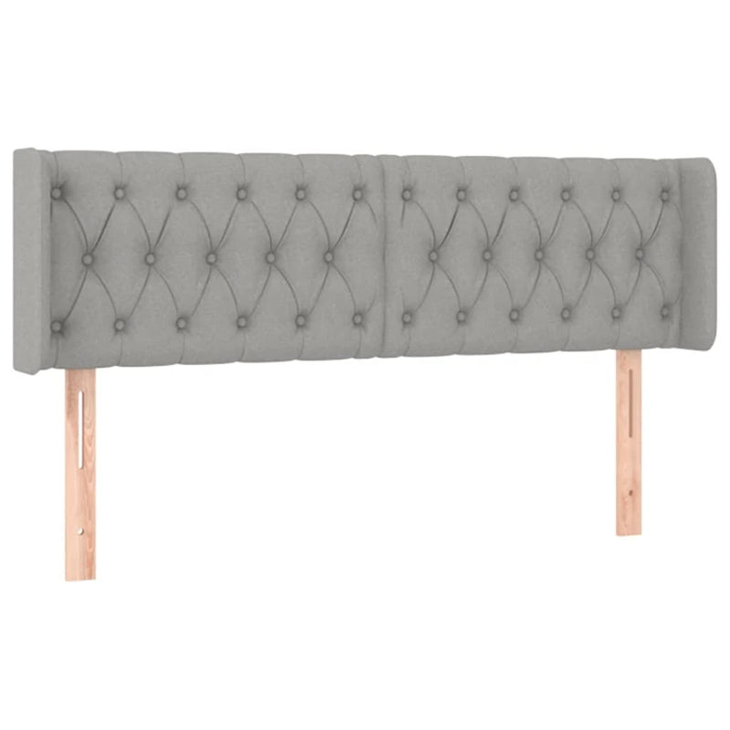 vidaXL világosszürke szövet LED-es fejtámla 163 x 16 x 78/88 cm