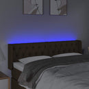 vidaXL sötétbarna szövet LED-es fejtámla 163 x 16 x 78/88 cm