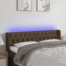 vidaXL sötétbarna szövet LED-es fejtámla 163 x 16 x 78/88 cm