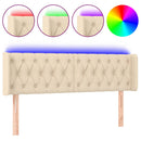 vidaXL krémszínű szövet LED-es fejtámla 163 x 16 x 78/88 cm