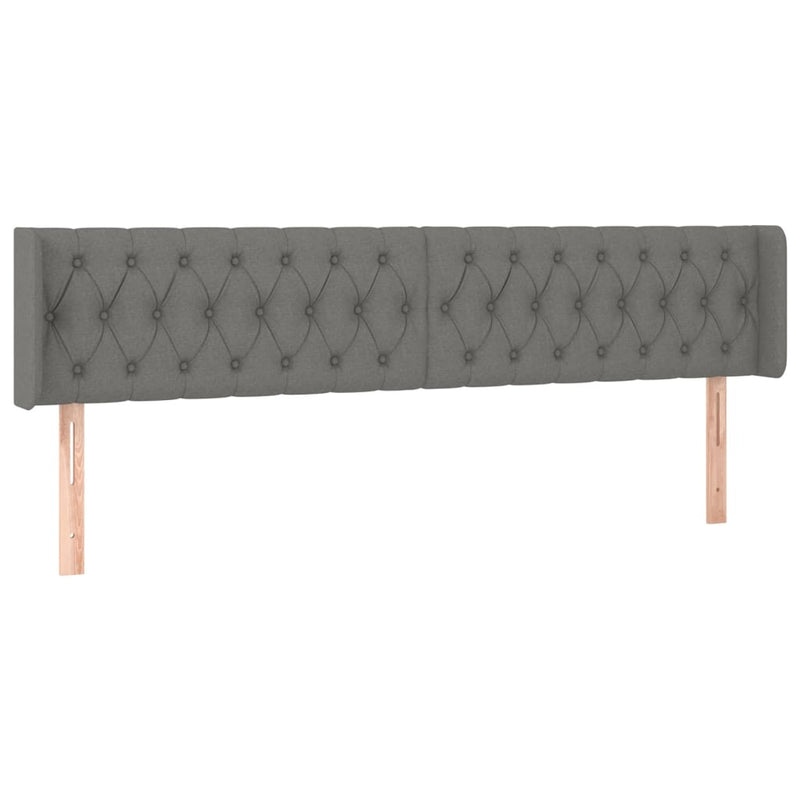 vidaXL sötétszürke szövet LED-es fejtámla 183 x 16 x 78/88 cm