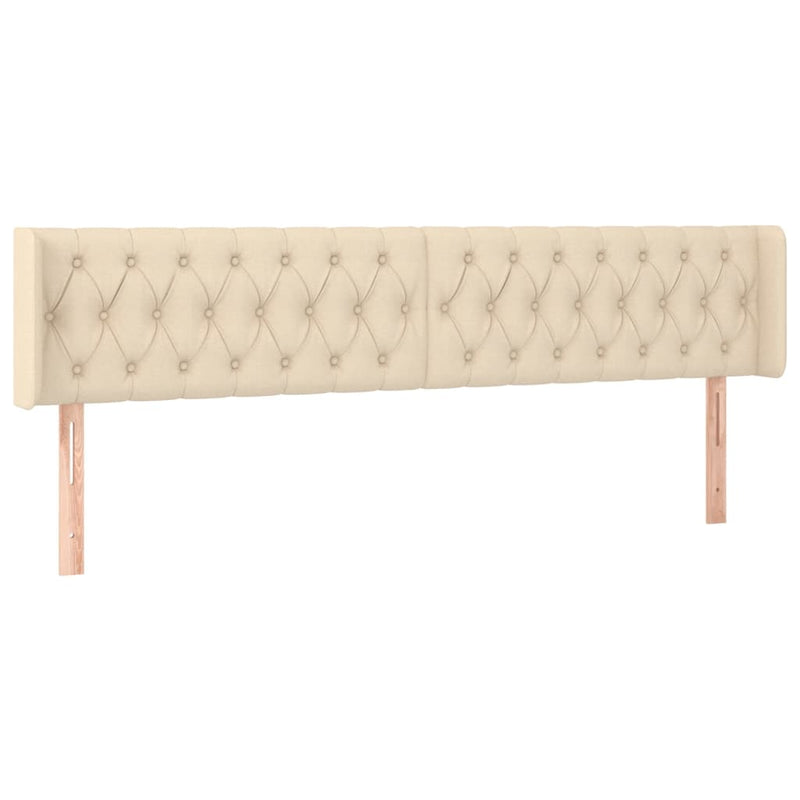 vidaXL krémszínű szövet LED-es fejtámla 183 x 16 x 78/88 cm
