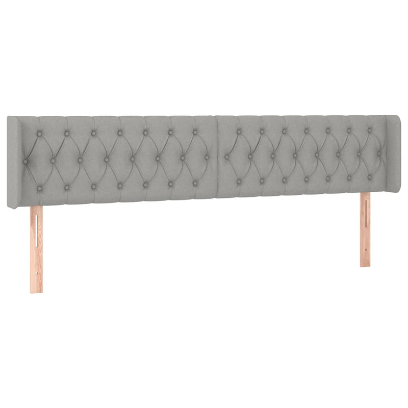 vidaXL világosszürke szövet LED-es fejtámla 203 x 16 x 78/88 cm