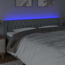 vidaXL világosszürke szövet LED-es fejtámla 203 x 16 x 78/88 cm