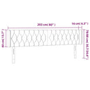vidaXL világosszürke szövet LED-es fejtámla 203 x 16 x 78/88 cm