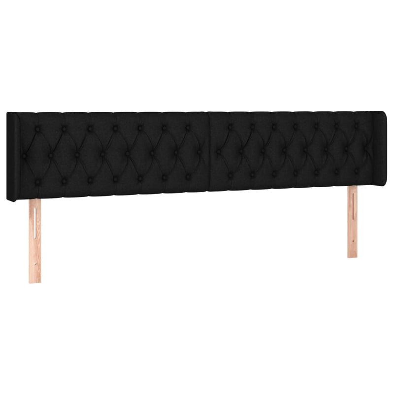 vidaXL fekete szövet LED-es fejtámla 203 x 16 x 78/88 cm