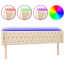 vidaXL krémszínű szövet LED-es fejtámla 203 x 16 x 78/88 cm