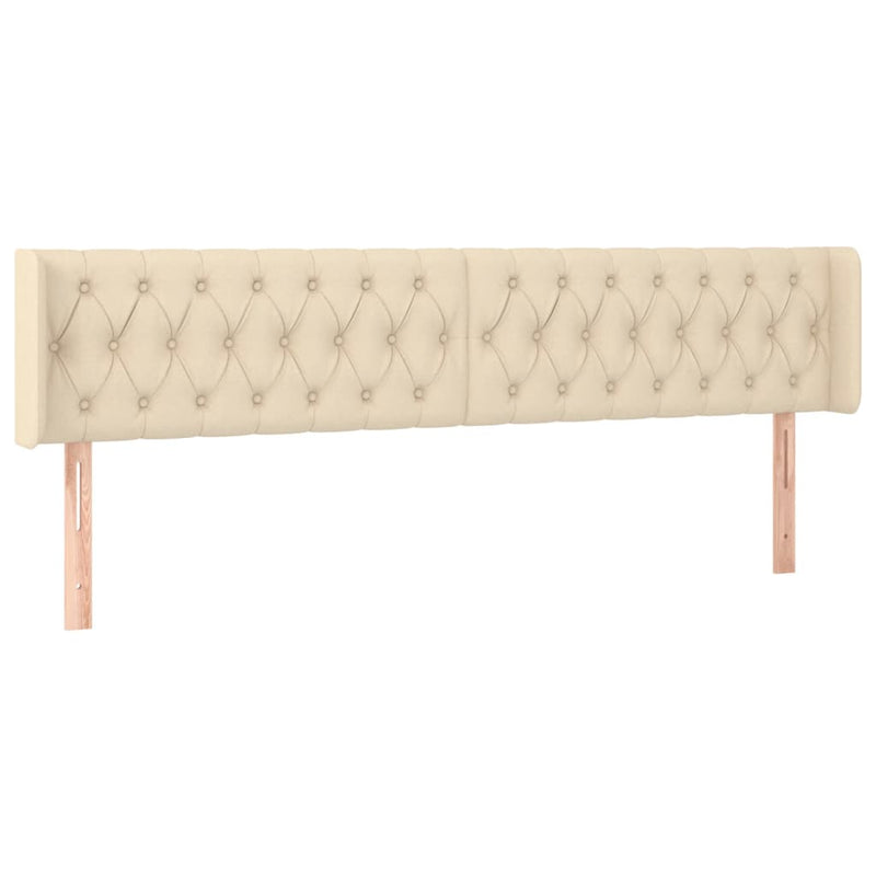 vidaXL krémszínű szövet LED-es fejtámla 203 x 16 x 78/88 cm