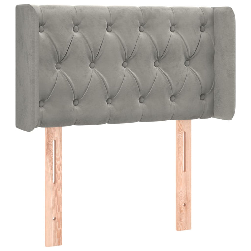 vidaXL világosszürke bársony LED-es fejtámla 83 x 16 x 78/88 cm