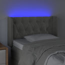 vidaXL világosszürke bársony LED-es fejtámla 83 x 16 x 78/88 cm
