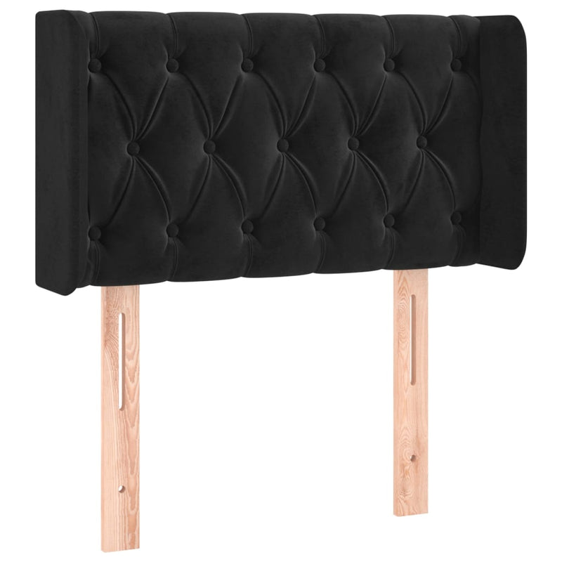 vidaXL fekete bársony LED-es fejtámla 83 x 16 x 78/88 cm