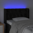 vidaXL fekete bársony LED-es fejtámla 83 x 16 x 78/88 cm