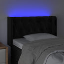 vidaXL fekete bársony LED-es fejtámla 83 x 16 x 78/88 cm