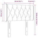 vidaXL fekete bársony LED-es fejtámla 83 x 16 x 78/88 cm
