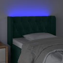 vidaXL sötétzöld bársony LED-es fejtámla 83 x 16 x 78/88 cm