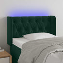 vidaXL sötétzöld bársony LED-es fejtámla 83 x 16 x 78/88 cm