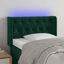 vidaXL sötétzöld bársony LED-es fejtámla 83 x 16 x 78/88 cm