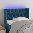 vidaXL sötétkék bársony LED-es fejtámla 83 x 16 x 78/88 cm