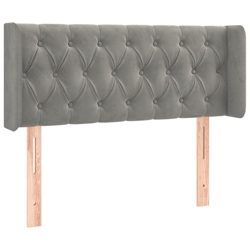 vidaXL világosszürke bársony LED-es fejtámla 93 x 16 x 78/88 cm