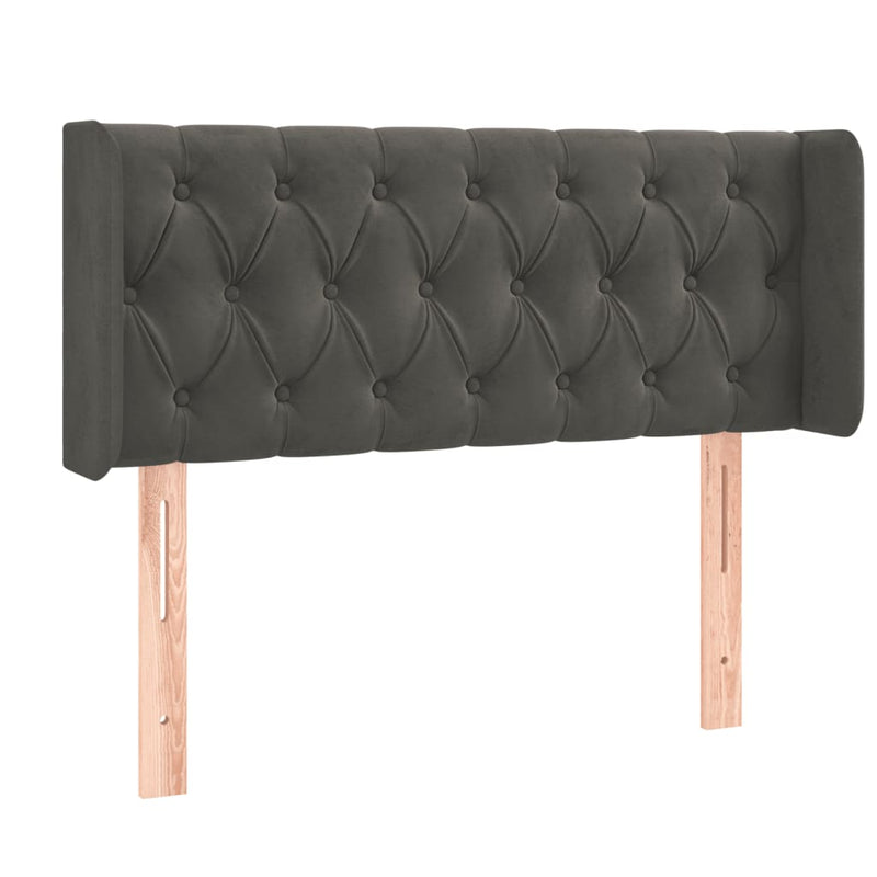 vidaXL sötétszürke bársony LED-es fejtámla 93 x 16 x 78/88 cm