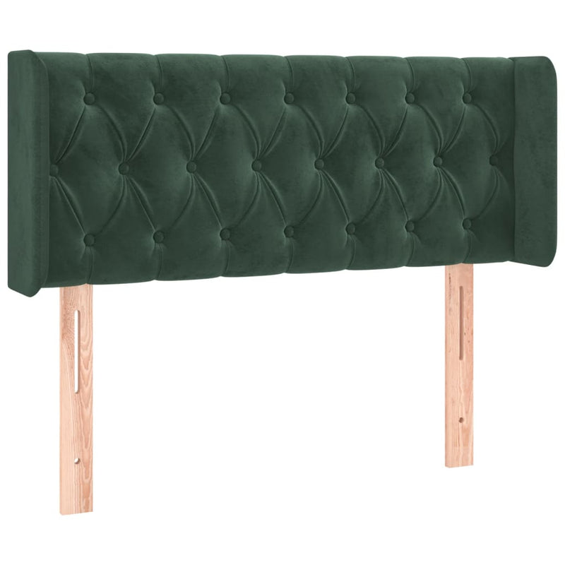vidaXL sötétzöld bársony LED-es fejtámla 93 x 16 x 78/88 cm