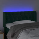 vidaXL sötétzöld bársony LED-es fejtámla 93 x 16 x 78/88 cm