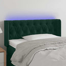 vidaXL sötétzöld bársony LED-es fejtámla 93 x 16 x 78/88 cm