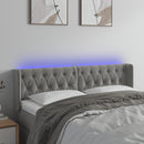 vidaXL világosszürke bársony LED-es fejtámla 147 x 16 x 78/88 cm