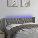 vidaXL világosszürke bársony LED-es fejtámla 147 x 16 x 78/88 cm