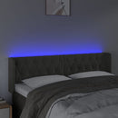vidaXL sötétszürke bársony LED-es fejtámla 147 x 16 x 78/88 cm