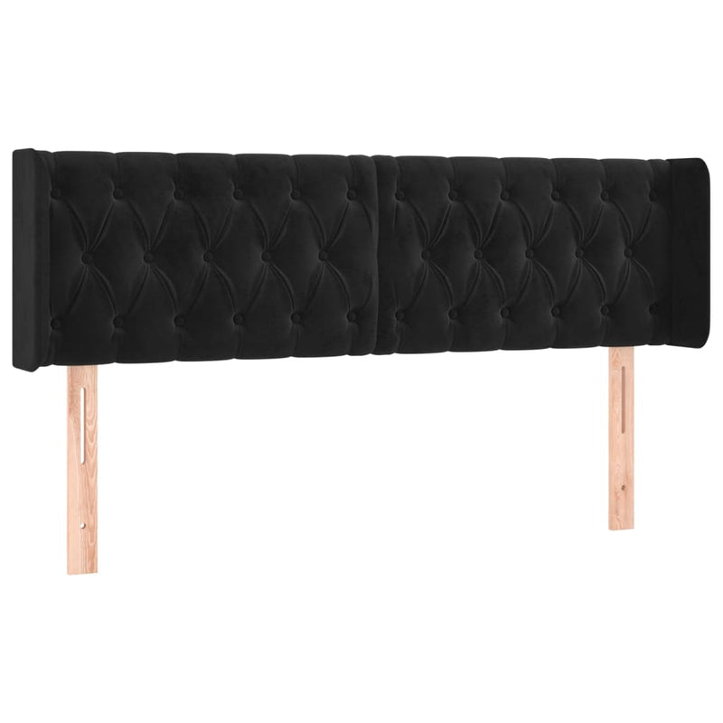 vidaXL fekete bársony LED-es fejtámla 147 x 16 x 78/88 cm