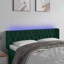 vidaXL sötétzöld bársony LED-es fejtámla 147 x 16 x 78/88 cm
