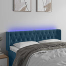 vidaXL sötétkék bársony LED-es fejtámla 147 x 16 x 78/88 cm